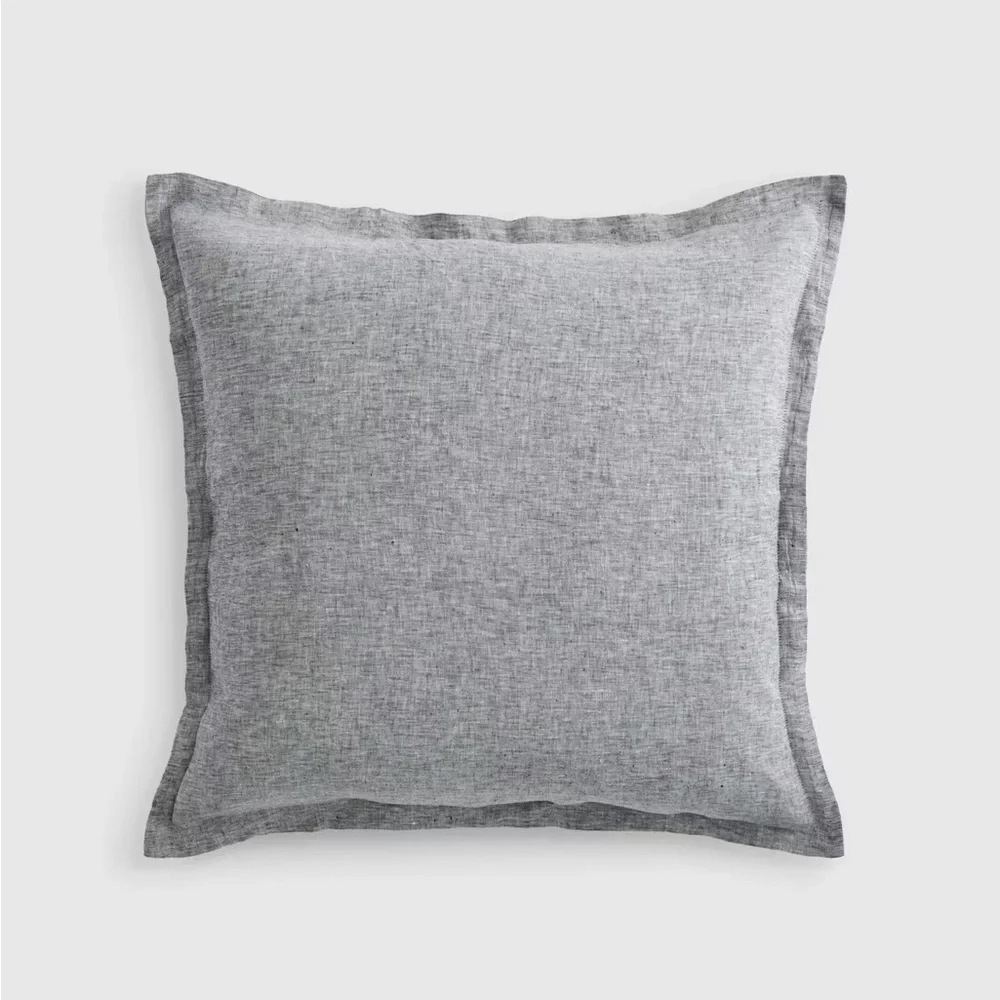 NWT Quince European Linen Chambray Euro Sham Charcoal Grey